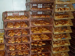Brood uit de bakkerij in Novovolynsk, Oekraïne.