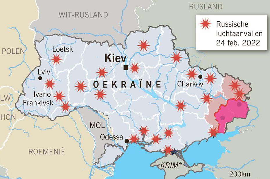 landkaart oorlog Oekraine